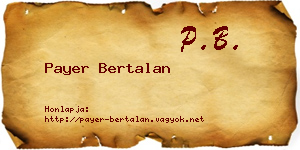 Payer Bertalan névjegykártya